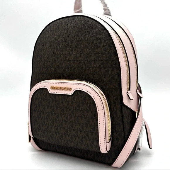 Michael Kors Medium Jaycee Zip Packet Backpack Brown/Light Pink main image 14